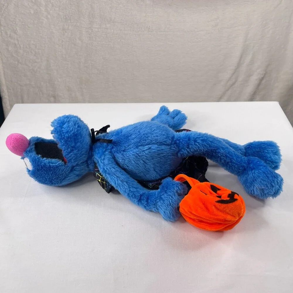 VTG Grover Halloween Plush Muppets Nanco Sesame Street Pumpkin Pail Cape 2003 - Picture 6 of 12